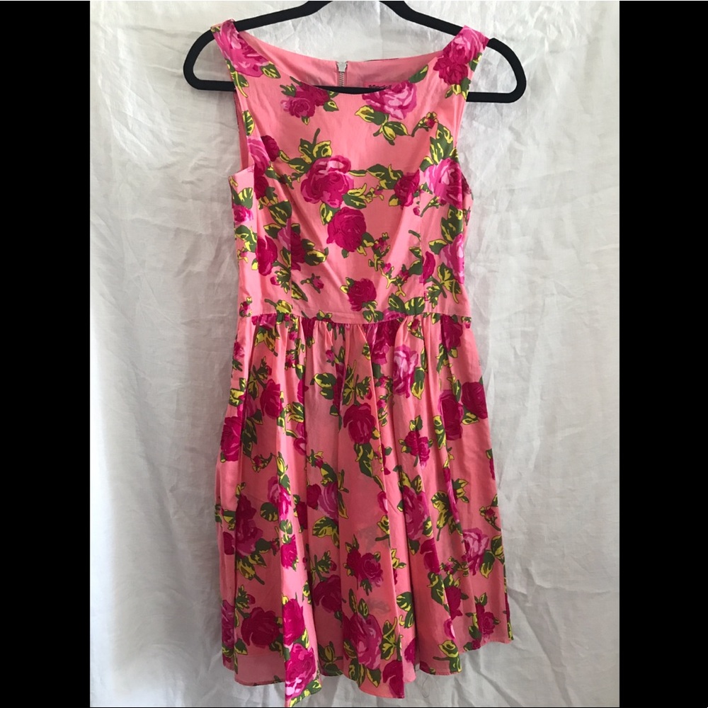 Betsey Johnson Pink Floral Dress, Size 4